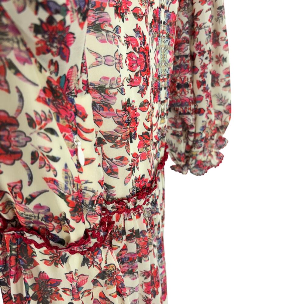 NWT Anthropologie Bhanuni Cottagecore Embroidered Sequin Floral Maxi Dress 8 - Picture 10 of 12
